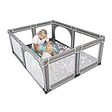 YOBEST Baby Playpen, Extra Large Playyard for Baby, Play Pens for Babies and Toddlers, Sturdy Safety Huge Baby Fence Play Area Center with Gate, Giant Play Yard for Kids, Twins, Child, Infants