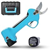 KOHAM Professional Cordless Electric Pruning Shears with 2pcs Backup Rechargeable 2Ah Lithium Battery Powered UL Compliant Tree Branch Pruner, 25mm (1 Inch) Cutting Diameter, 6-7 Working Hours (Blue)