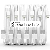6Pack(3/3/6/6/6/10 FT)[Apple MFi Certified] iPhone Charger Long Lightning Cable Fast Charging High Speed Data Sync USB Cable Compatible iPhone 14/13/12/11 Pro Max/XS MAX/XR/XS/X/8/7/Plus iPad AirPods