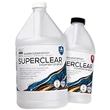 Superclear Epoxy Countertop Kit, 1.5 gal, Ultra Durable Heat UV Resistant for Kitchens, Bathrooms, Bar Tops, Counters & Table, Crystal Clear Gloss, DIY Coat, Formica, Wood, Concrete, Food Grade Safe