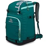 SEMSTY Ski Boot Bag, 55L Waterproof Ski and Snowboard Boots Travel Backpack for Skis, Snowboard, Ski Helmet, Goggles, Gloves & Accessories (Lake Blue)