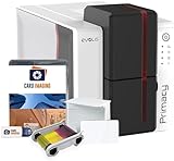 Evolis Primacy 2 Dual Sided ID Card Printer & Supplies Bundle Badge Machine (PM2-0025-A)