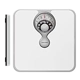 Salter 484 WHDR Magnified Mechanical Scales, 133 KG Maximum Capacity, Compact Design, Magnifying Lens, Bathroom, Easy to Read Dial, Cushioned, No Batteries, Weighing in kg, st and lbs, White