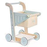 ROBUD Wooden Baby Walker for Girls Boys, Wooden Shopping Cart for Kids Toddlers, Learning Walker Toys for 10 Months 1 Year Old