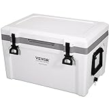 VEVOR Ultra-Light Hard Cooler 52 QT, Ice Retention Cooler with Heavy Duty Handle, Ice Chest Lunch Box for Camping, Travel, Outdoor, Keeps Cool for up to 6 Days, 30% Lighter Than Rotomolded Coolers