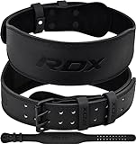 RDX Weight Lifting Belt for Fitness Gym - Adjustable Leather Belt with 4” Padded Lumbar Back Support - Great for Bodybuilding, Functional Training, Powerlifting, Deadlifts Workout & Squats Exercise