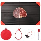 MosaiRudo Rapid Thaw Defrosting Tray for Frozen Meat Quick and Safer Way of Thawing Food, Magic Rapid by Natural Thawing Process (M: 11.6 * 8.3 * 0.08inch with 8pcs)