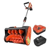 VOLTASK Cordless Snow Shovel, 20V | 12-Inch Cordless Snow Blower, Battery Snow Blower with Directional Plate & Adjustable Front Handle (4-Ah Battery & Quick Charger Included), SS-20E