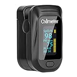 Tomorotec Fingertip Pulse Oximeter Accurate Blood Oxygen Saturation Level (SpO2), Perfusion Index (PI), Pulse Rate (PR), Respiratory Rate (RR) Monitor with Lanyard [Sports & Aviation Use Only] (Black)