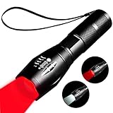 YZYOE Rechargeable red Light Flashlight，Tactical Flashlights， 2 in 1 White Lights and LED Red Hunting Light，2 Modes, Coon Hunting Lights， Detector,Night Observation, Astronomy, Aviation.