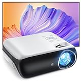 HAPPRUN Projector, Native 1080P Bluetooth Projector with 100' Screen, Portable Outdoor Movie Projector, Mini Projector for Home Bedroom, Compatible with Smartphone,HDMI,USB,AV,Fire Stick,PS5