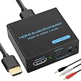 VPFET HDMI Audio Extractor 4K HDMI to Optical 3.5mm AUX Audio Adapter Splitter Converter Supports HDCP Dolby Digital DTS 5.1 PCM