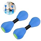 ActionEliters 2PCS Aquatic Dumbbells, Foam Water Weights Aerobic Exercise Fitness Equipment Dumbbells Pool Resistance Swimming Training for Adults, Kids, Men, Women Weight Loss Blue