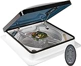 DOMETIC Fan-Tastic Vent RV Roof Vent with Thermostat, Automatic or Manual Variable Speed 12 Volt RV Vent Fan, Automatic Dome Lift and Rain Sensor, Model 7350 (White)