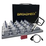 BROADMEDI+ Premium Cupping Therapy 19 Cups Set, Including Pump Handle, Extension Tube, Massage Sticks, Made in Korea