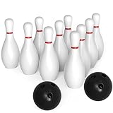 Large Size Thickened Kids Bowling Set, Indoor and Outdoor Sports, Family Sports Games, Plastic Bowling Set, Bowling Set for Kids 2-5(10 Bottles, 2 Balls)