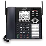 VTech AM18447 Main Console 4-Line Expandable Small Business Office Phone System with Answering Machine, Intercom, Auto Attendant & Music on Hold , Black