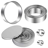 Round Cookie Cutters Set 12 Pieces Bistcuit Cookie Cutters Circle Pastry Cutters Round Donut Ring Molds for Baking for Pastries Doughs Doughnuts