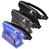 Waterproof Pouch with Waist Strap (3 Pack),Beach Accessories Best Way to Keep Your Phone and Valuables Safe and Dry - Black+Gray+Blue