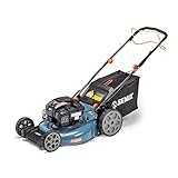 SENIX Self-Propelled Gas Lawn Mower, 22-Inch, 163 cc 4-Cycle Engine, 3-in-1 RWD Single Speed Lawnmower, 6-Position Height Adjustment with 11-Inch Rear Wheels, LSSG-H1, Blue