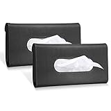 Eiqer 2 Pcs Car Tissue Holder, Visor Tissue Holder Car Tissue Holder for Car PU Leather Tissue Box Holder for Car Sun Visor & Seat Back