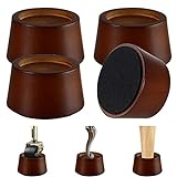 KOIKEY Furniture Raisers Bed Risers - 2 Inch Wooden Circle Heavy Duty Furniture Height Extenders Lifts for Sofa Couch Desk Chair Table Base Raising Space, Convenient Store and Cleaning, Pack of 4