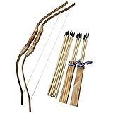 Adventure Awaits - 2-Pack Handmade Wooden Bow and Arrow Set - 20 Wood Arrows and 2 Quivers - for Outdoor Play