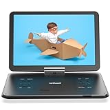 ieGeek 17.5' Portable DVD Player with 15.6' Swivel HD Large Screen, 6 Hrs 5000mAH Rechargeable Battery, High Volume Speaker, Support USB/SD Card/Sync TV, Car Charger, Remote Control, Region-Free