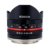 Rokinon 8mm F2.8 UMC Fisheye II (Black) Fixed Lens for Canon EF-M Mount Compact System Cameras (RK8MBK28-M)