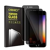 CHRINECY 2 Pack Privacy Screen Protector for iPhone 8 Plus/iPhone 7 Plus/iPhone 6S Plus, Tempered Glass Film, 9H Hardness, Anti-Scratch, Premium HD Clarity, Easy Installation, Case Friendly