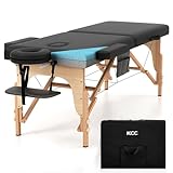 KCC Memory Foam Massage Table Premium Portable Foldable Massage Bed Height Adjustable, 84 Inches Long 28 Inchs Wide Home Salon Spa Bed Tattoo Table with Accessories &Carrying Case, Easy Set Up