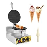 Dyna-Living Ice Cream Cone Maker Commercial Waffle Cone Machine Electric Stainless Steel Waffle Bowl Cone Maker for Restaurant, Home Kitchen, Bakeries, Snack Bar Use (110V 1200W)