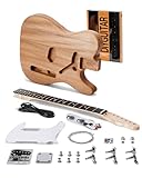 Fesley DIY Electric Guitar Kit with Poplar Body & Canadian Hard Maple Neck, Electric Guitars with 6 Strings, Build Your Own Guitar Kit with Techwood Fretboard, SSS Pickups, TC Style, Natural