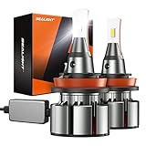 SEALIGHT L2 H11/H8/H9/H16 LED Headlight Bulbs, 24000LM 100W 800% Brightness Night Driving Vision, H9 H8 LED Low Beam with Cooling Fan, Plug-N-Play Halogen Replacement, Pack of 2