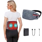 Vofuoti Cordless Heating Pad with Massager, 3 Vibration Modes and 3 Heating Settings, Portable Heating Pad with Battery, Machine Washable, Heating Pad for Back Pain Relief, Gift for Women Men