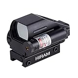 HIRAM 1x22x33 Holographic Reflex Scope Sight with 4 Reticles Red and Green Dot with Red Laser