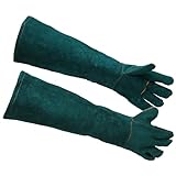 Lurmmue 23.6' Animal Handling Gloves, Bite Proof Gloves for Cat Reptile Dog Snake Lizard Falcon, Puncture&Scratch Resistant Trapping Gloves