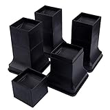 BTSD-home 6 Inch Heavy Duty Bed Risers Stackable Multi Height Furnture Risers Adjustable to 6, 4 or 2 Inch Heights, 8 Pieces Set