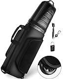 soundfuse Golf Travel Bags for Airlines with Reinforced Wheels & Hard Case Cover Top, Protect Your Clubs, Waterproof 1680D Oxford Fabric, Hard Shell Golf Bag Lightweight and Easy to Maneuver