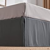 SLEEP ZONE Anti-Static Pleated Bed Skirts King Size, 15 inch Tailored Drop Easy Fit Bedskirt, Wrinkle Free, and Fade Resistant (King, Grey)
