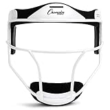 Champion Sports Steel Softball Face Mask - Classic Fielders Masks for Adults - Durable Head Guards - Premium Sports Accessories for Indoors and Outdoors - White