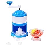 XIYUAN Manual Hand Crank Operated Ice Crusher ,Ice Crusher Shaver for Making Drinks-with Stainless Steel Blades for Fast Coarse, Shaved or Fine Chips Snow Cones or Slushies Portable Ice Machine,BPA Free