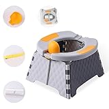 Portable Potty for Toddler Travel, Kids Travel Potty, Foldable Toilet Seat, Baby Potty Training Toilet for Outdoor and Indoor Easy to Clean(Gray) by Yszawmx, Includes 30 Replacement Bags