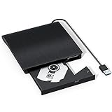 External CD/DVD Drive for Laptop, USB dvd drive USB 3.0 CD Burner Portable CD/DVD, DVD Player for Laptop Reader Writer, Compatible with Laptop Desktop PC MacBook Mac Windows Linux OS (Black-)