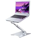 Biuupa Adjustable Laptop Stand for Desk- Sturdy Aluminum Foldable Computer Stand, Non-Slip Ergonomic Laptop Holder Lift for All Computers/ DJ/ Chromebook/ Notebook/ MacBook/ Air/ Pro, 10-16' Silver