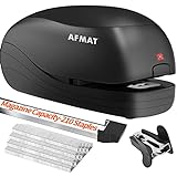 Electric Stapler, Automatic Stapler for Desk, Electric Stapler Desktop, AC or Battery Powered Stapler Heavy Duty, with Reload Reminder & Release Button, 25 Sheets Capacity, Black