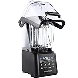 BlendTide Commercial Blenders 64oz for Kitchen: Quiet Professional Vacuum Blender for Smoothies & Shakes - 1500W High Power Blender with Sound Shield - Countertop Blenders Heavy-Duty, Black