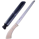 ALLEX Insulation Knife Wood Handle Japanese Stainless Steel 8 Inch Long Cut, Insulation and Styrofoam Cutter with Sheath, Serrated Sharp Duct Knife Tool, Made in JAPAN