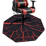 HiiARug Chair Mat for Hardwood Floor Anti-Slip Floor Protector Octagon Gaming Computer Chair Mat for Home Office Gaming Room(Octagon 47'x47', Black)