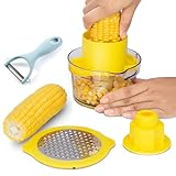 4 in 1 Multi-Function Corn Cob Stripper,Corn Peeler For Corn On The Cob,Corn Remover with Vegetables and fruits peeler,Grater and Measuring Cup